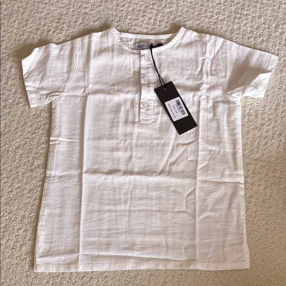 Kin & Kin White Short Sleeve Tunic Shirt